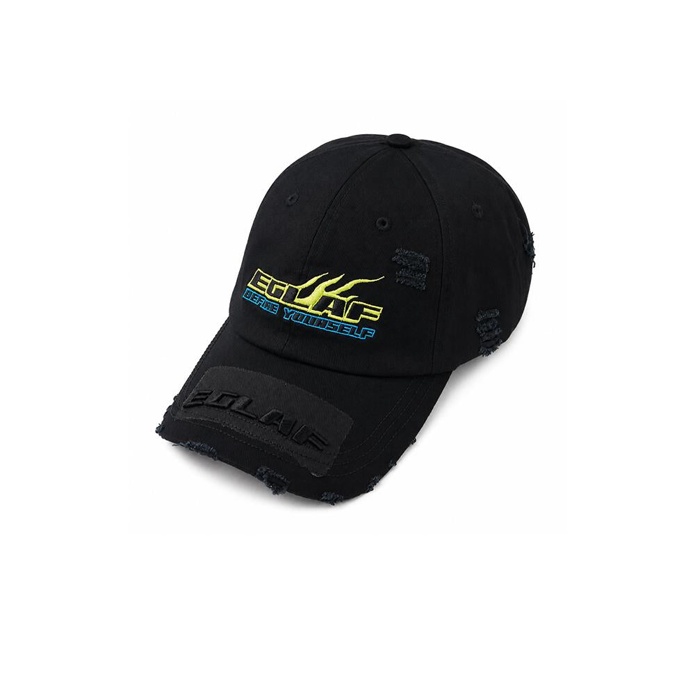 Flame Logo Distressed Cap (Black)