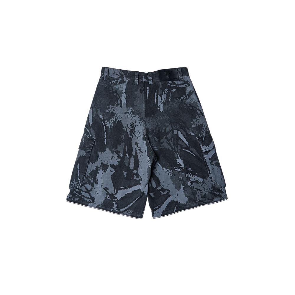 Duo Way Camo Cargo Pants (Black)