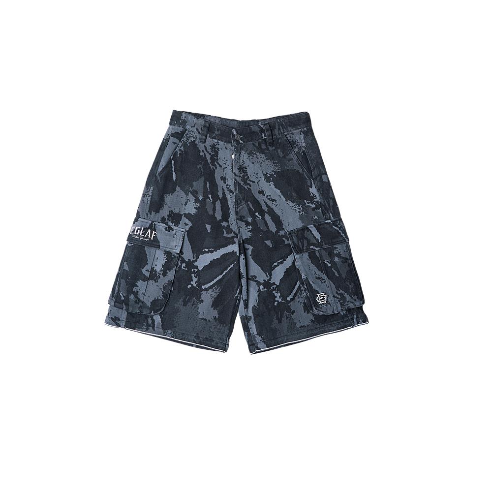 Duo Way Camo Cargo Pants (Black)