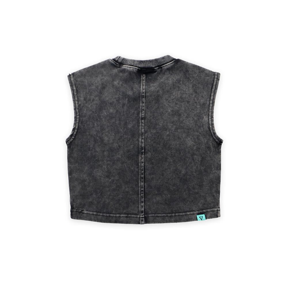 MV Washed Sleeveless Crop Top (Black)