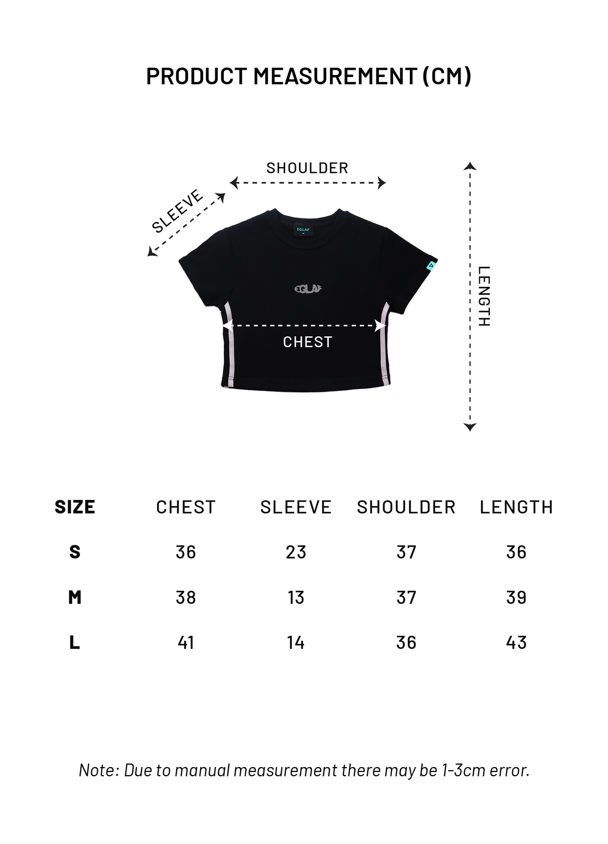 EGLAF Basic Lined Crop Top (Black)