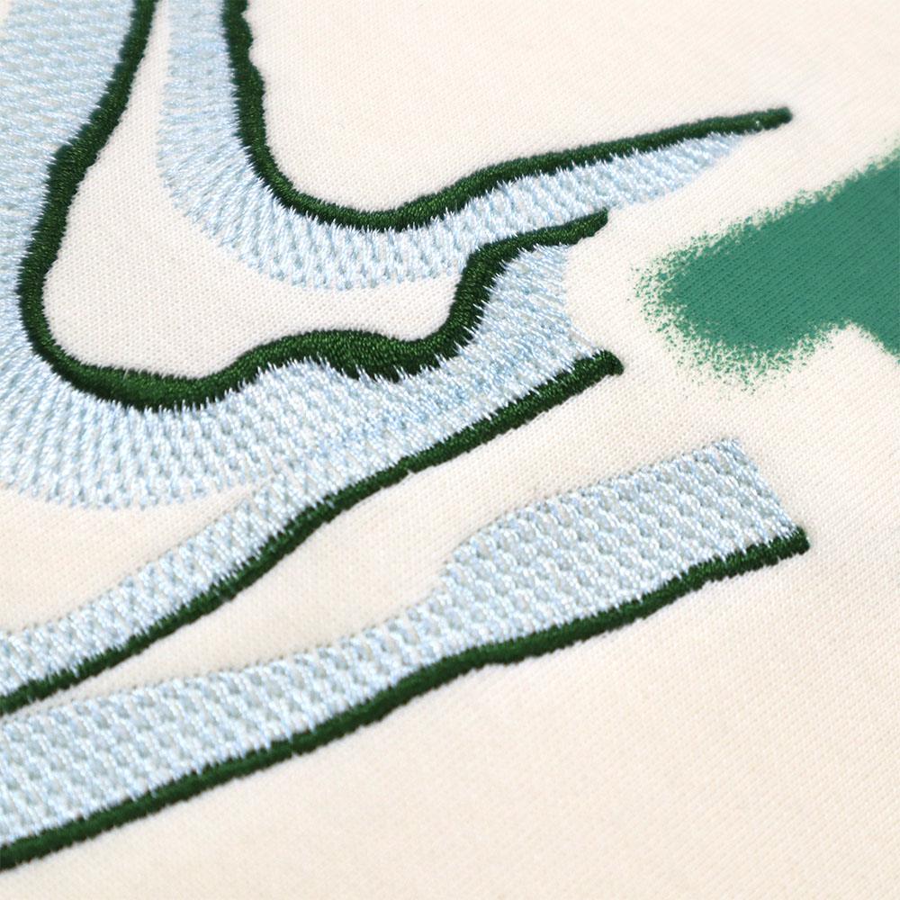 Flames Burn Embroidery Tee (Cream White)