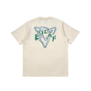 Flames Burn Embroidery Tee (Cream White)