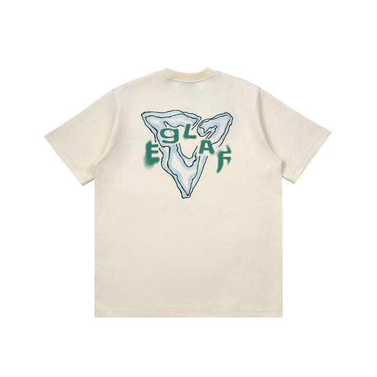 Flames Burn Embroidery Tee (Cream White)