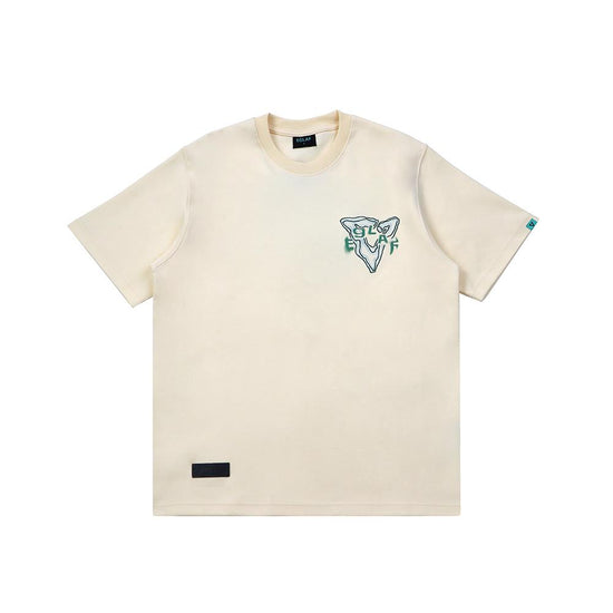 Flames Burn Embroidery Tee (Cream White)