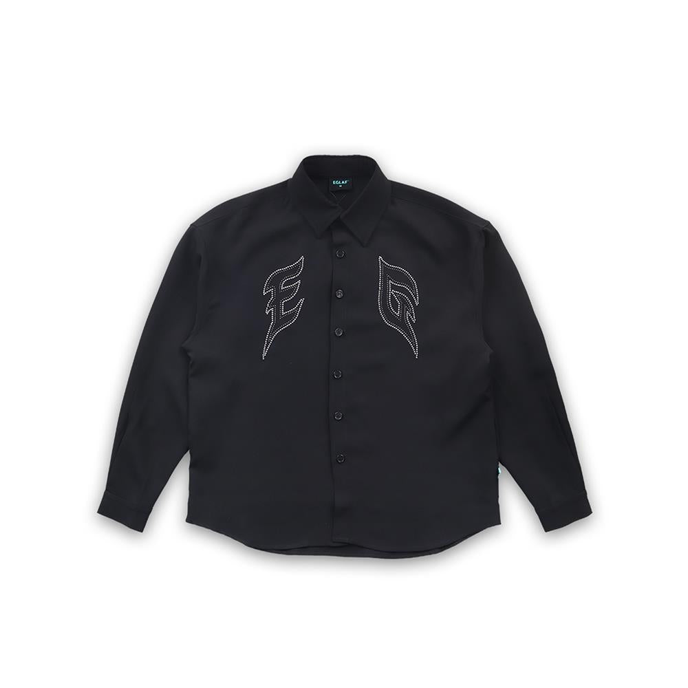 EG Silver Rivet Long Sleeve Shirt (Black)