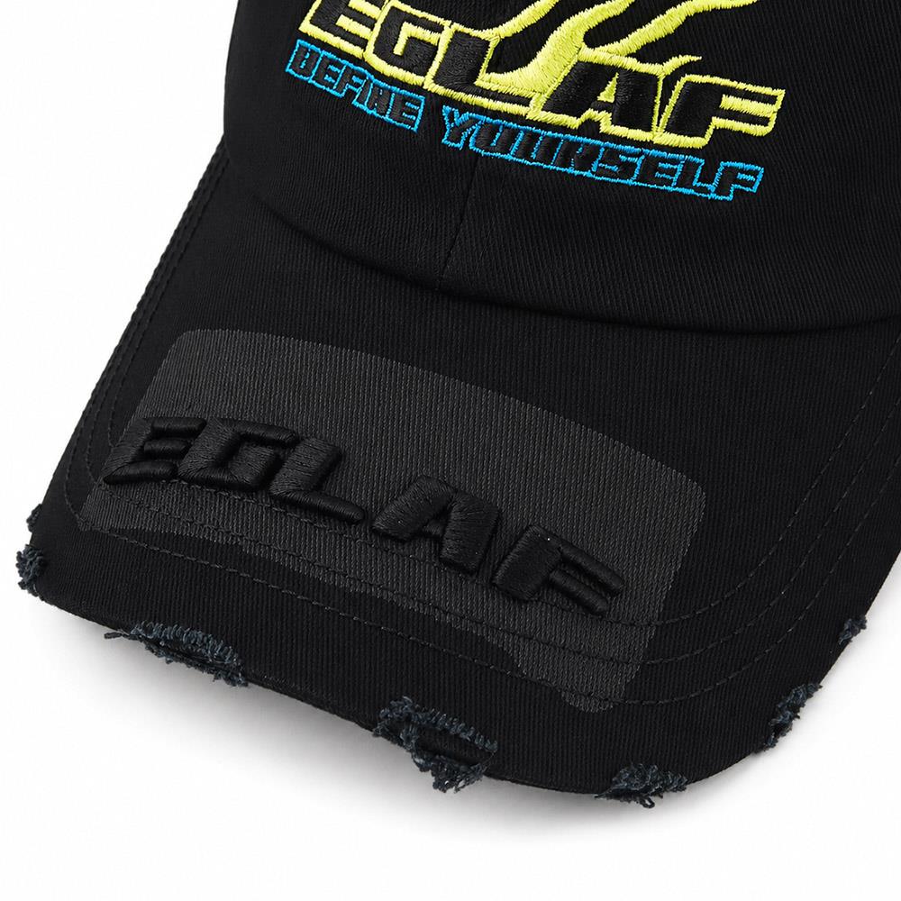 Flame Logo Distressed Cap (Black)