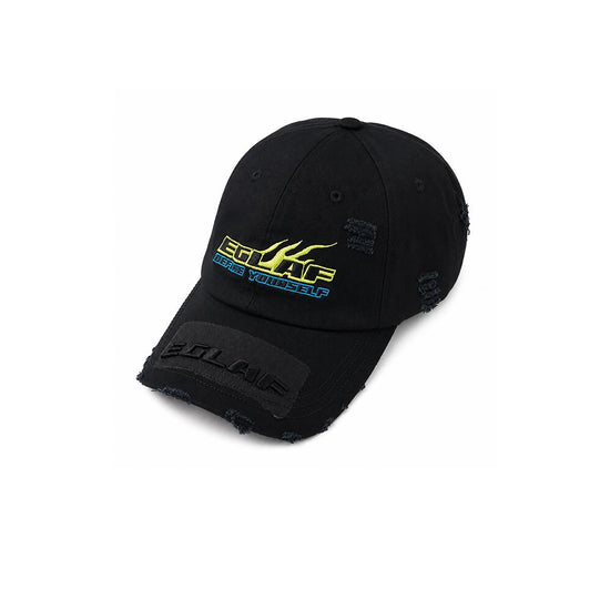 Flame Logo Distressed Cap (Black)