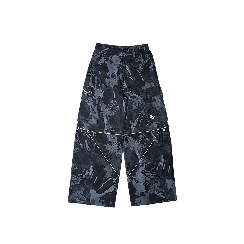 Duo Way Camo Cargo Pants (Black)