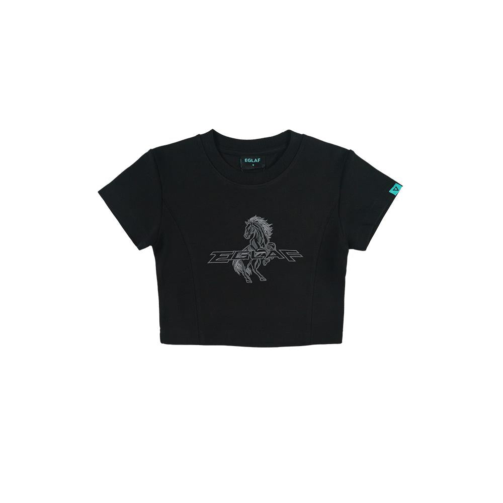 RU Stallion Crop Top (Black)