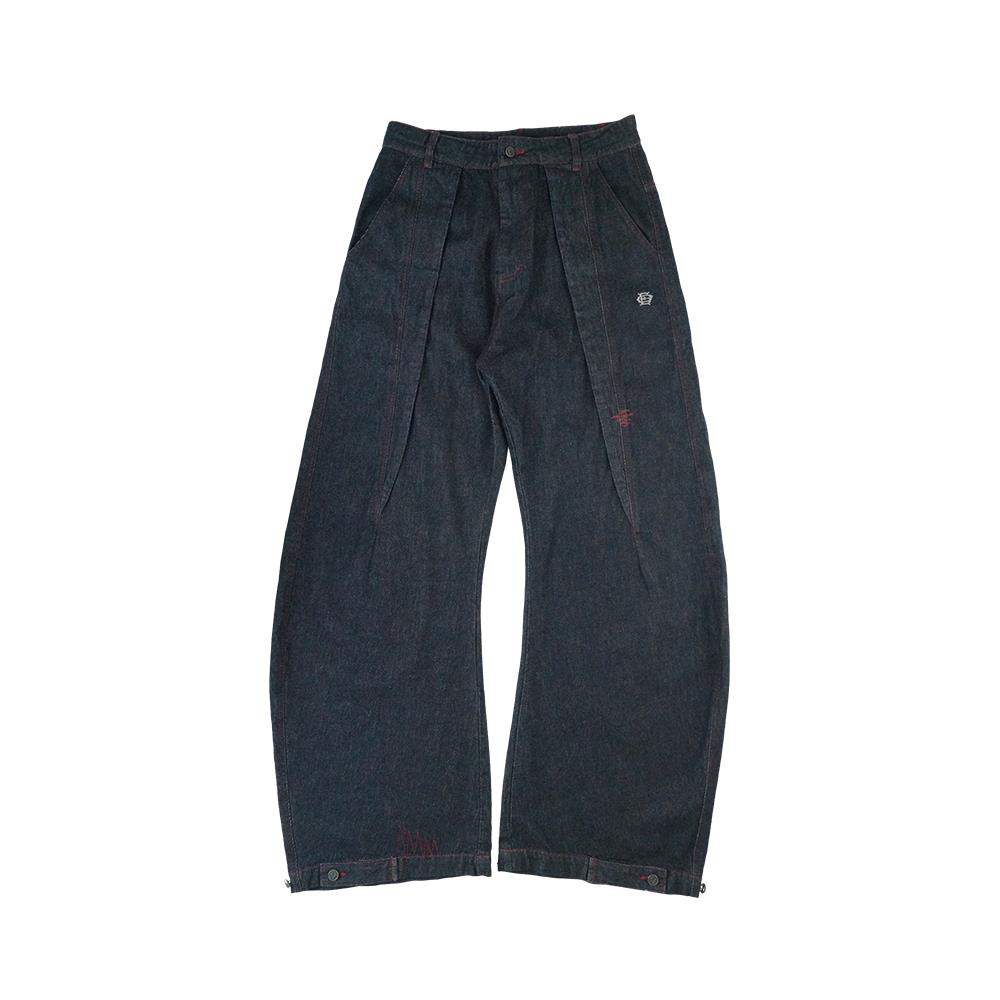 RU Wide Leg Denim Pants (Dark Blue)