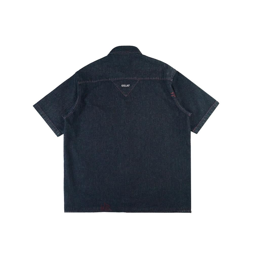 RU Loose Fit Denim Shirt (Dark Blue)