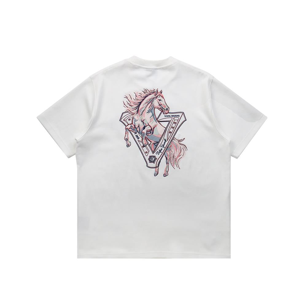RU Embroidery Stallion Tee (White)