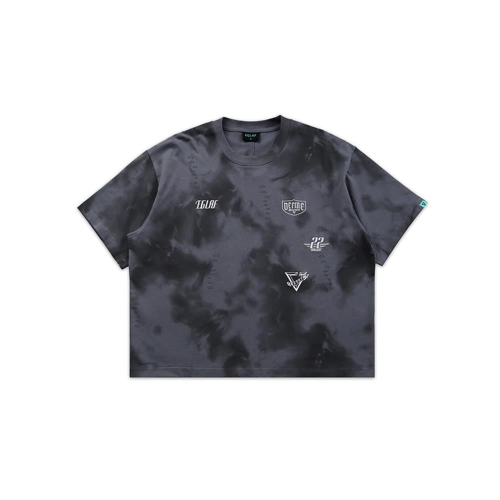R//W Badges Boxy Tee (Cool Grey)