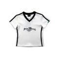 R//W V-neck Crop Top (White)
