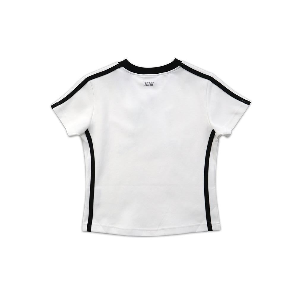 R//W V-neck Crop Top (White)