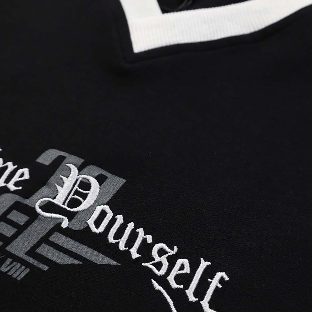 R//W V-neck Crop Top (Black)