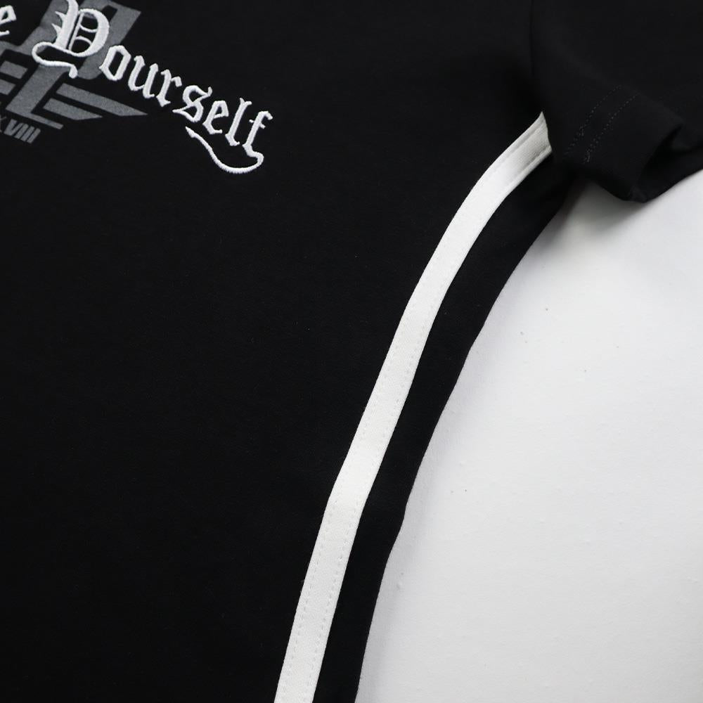 R//W V-neck Crop Top (Black)