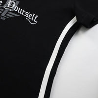 R//W V-neck Crop Top (Black)