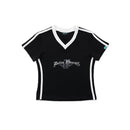 R//W V-neck Crop Top (Black)