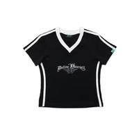 R//W V-neck Crop Top (Black)