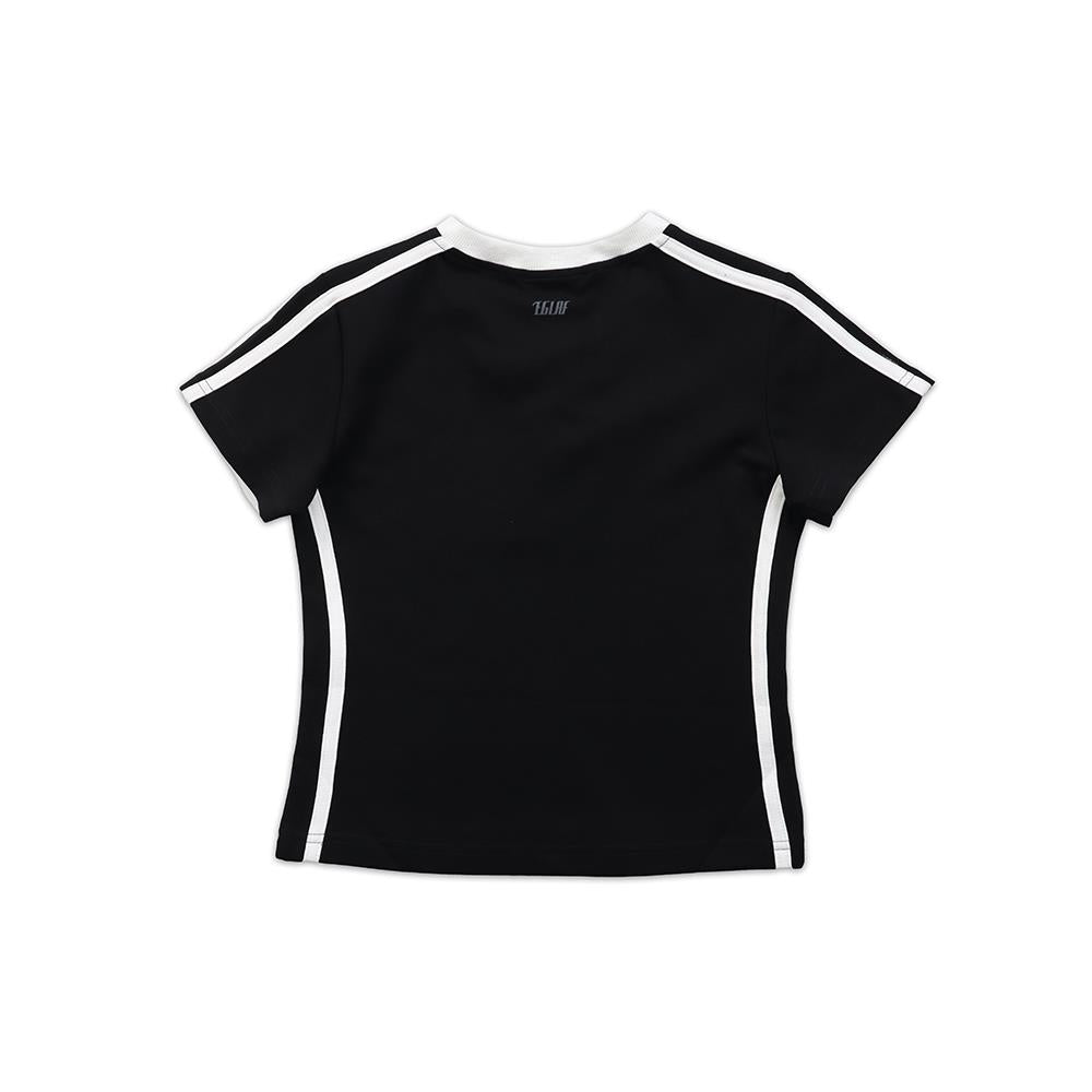 R//W V-neck Crop Top (Black)