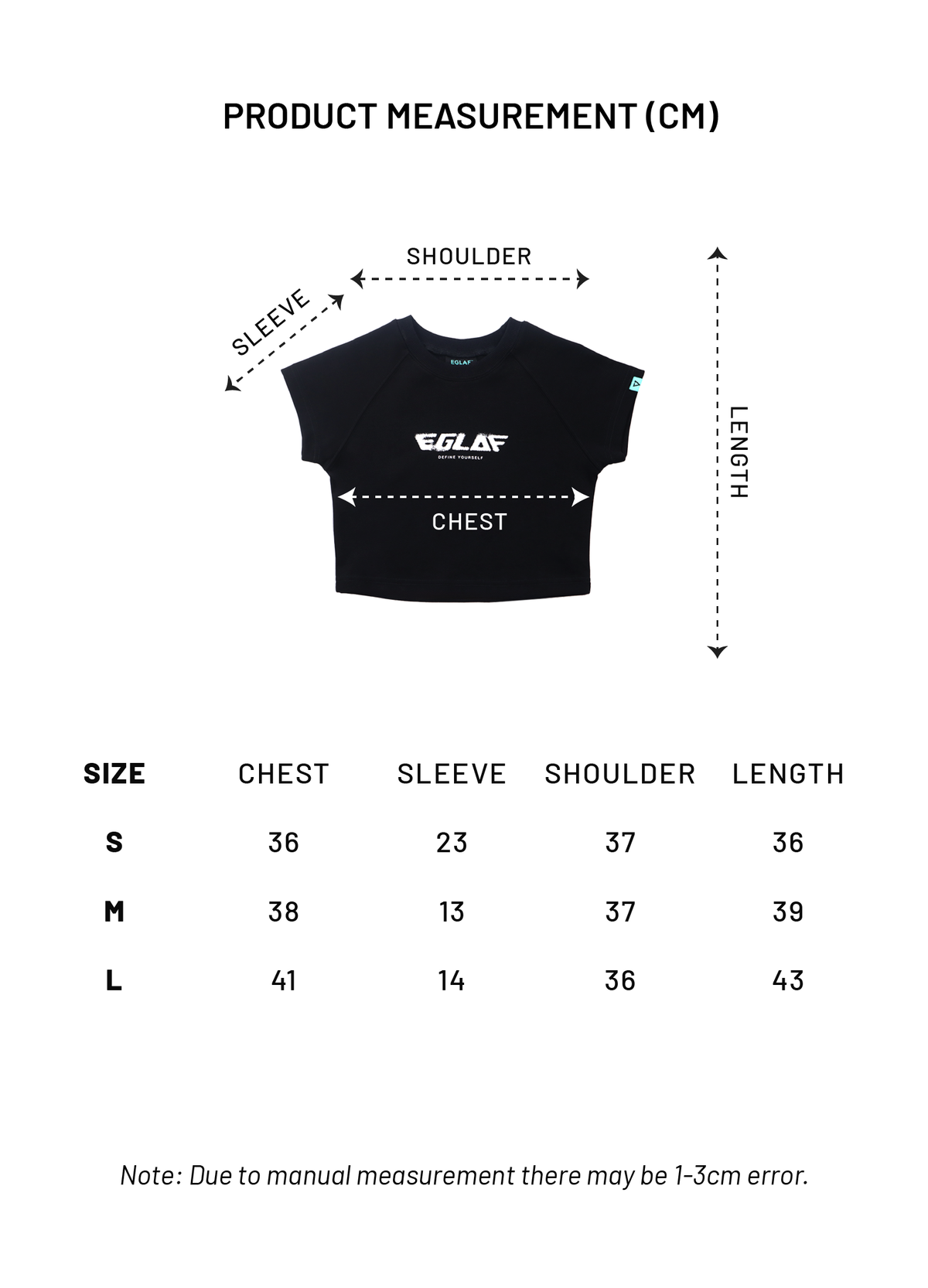 EGLAF Basic Logo Crop Top (Black)