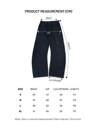 RU Wide Leg Denim Pants (Dark Blue)