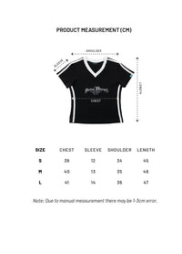 R//W V-neck Crop Top (Black)
