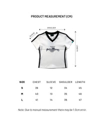 R//W V-neck Crop Top (White)
