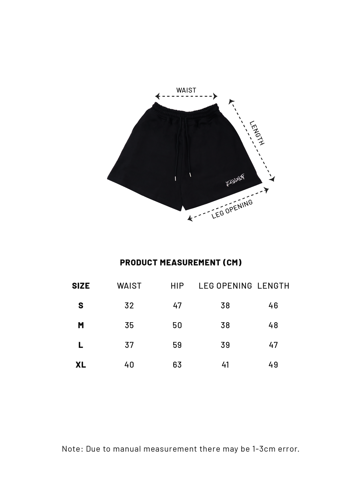 RC Embroidery Logo Casual Shorts (Black)